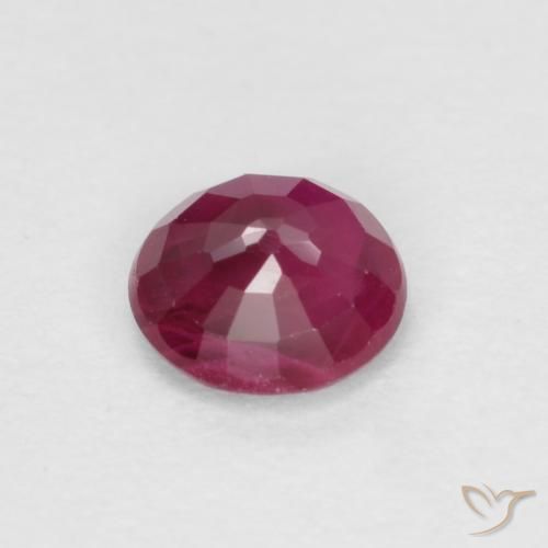 Rubí Rojo oscuro natural de 0.30 ct, Redondo, SI