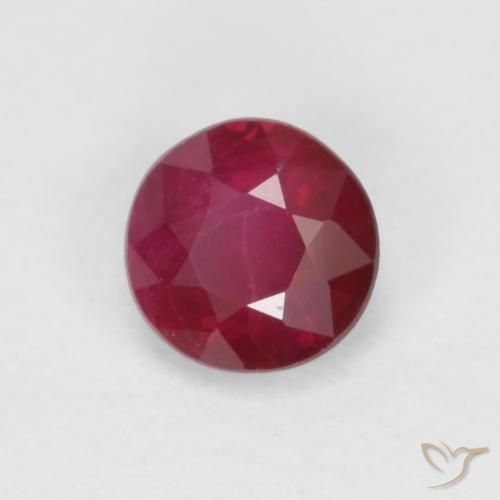 Rubí Rojo medio natural de 0.35 ct, Redondo, SI