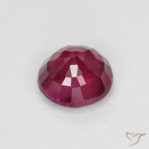 Rubí Rojo medio natural de 0.35 ct, Redondo, SI