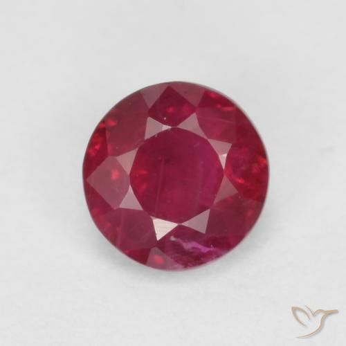 0.41ct Natural Rojo oscuro Rubí, Redondo, SI