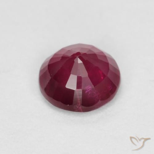 Rubí Rojo oscuro natural de 0.41 ct, Redondo, SI