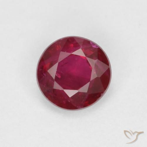 0.34ct Natural Rojo oscuro Rubí, Redondo, SI