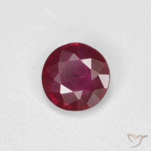 Rubí Rojo oscuro natural de 0.29 ct, Redondo, SI