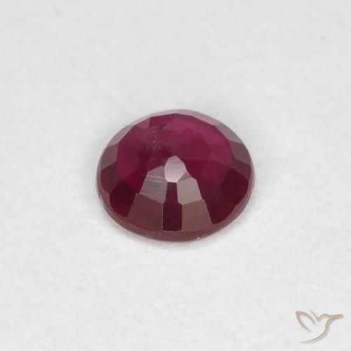 Rubí Rojo oscuro natural de 0.29 ct, Redondo, SI