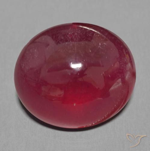 Rubí Rojo oscuro natural de 12.88 ct, Ovalada, Translúcido