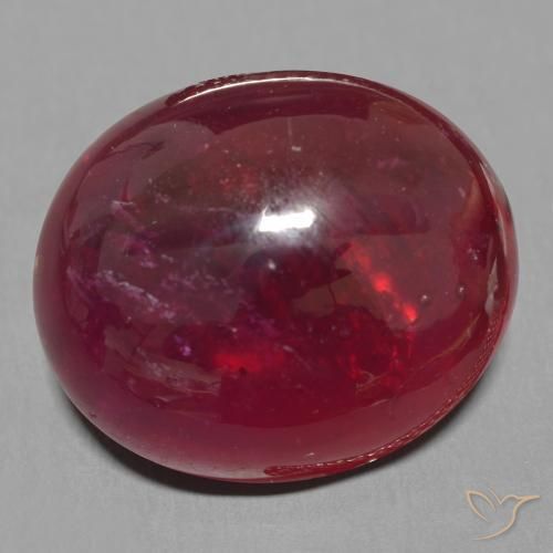 Rubí Rojo oscuro natural de 25.77 ct, Ovalada, Translúcido
