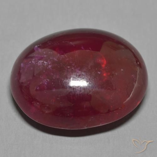 Rubí Rojo oscuro natural de 25.77 ct, Ovalada, Translúcido