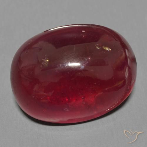 Rubí Rojo oscuro natural de 18.63 ct, Ovalada, Translúcido