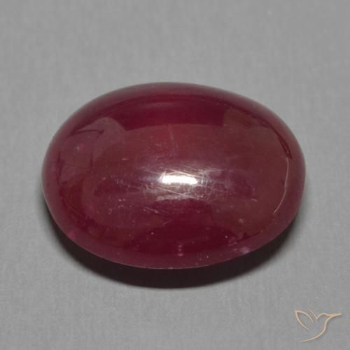 Rubí Rojo oscuro natural de 8.39 ct, Ovalada, Translúcido