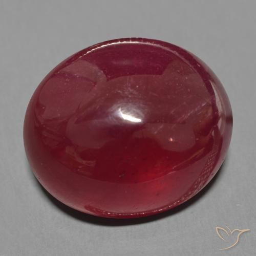 Rubí Rojo vino natural de 16.77 ct, Ovalada, Translúcido
