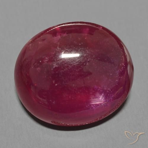 Rubí Rojo vino natural de 23.90 ct, Ovalada, Translúcido