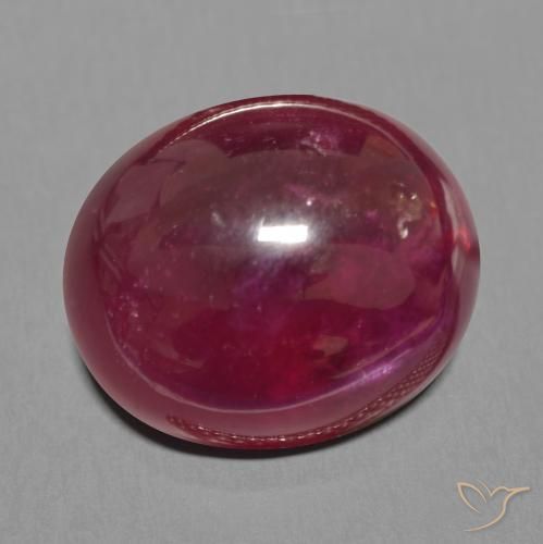 Rubí Rojo vino natural de 23.40 ct, Ovalada, Translúcido