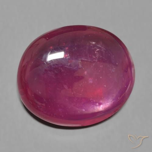 Rubí Rojo vino natural de 15.86 ct, Ovalada, Translúcido