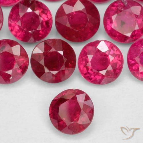 Rubí Rojo medio natural de 0.26 ct, Redondo, VS-SI