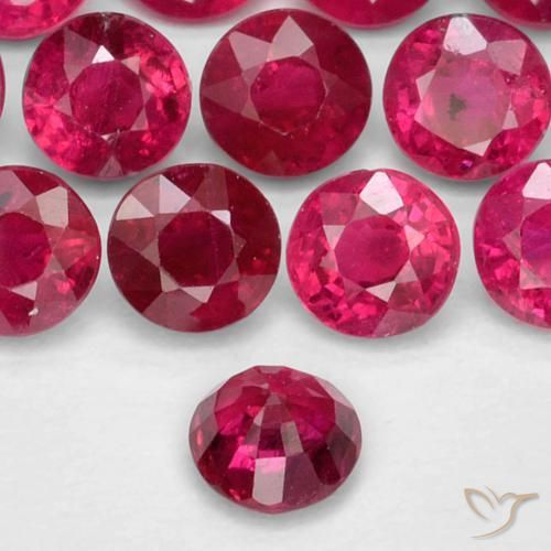 Rubí Rojo medio natural de 0.26 ct, Redondo, VS-SI