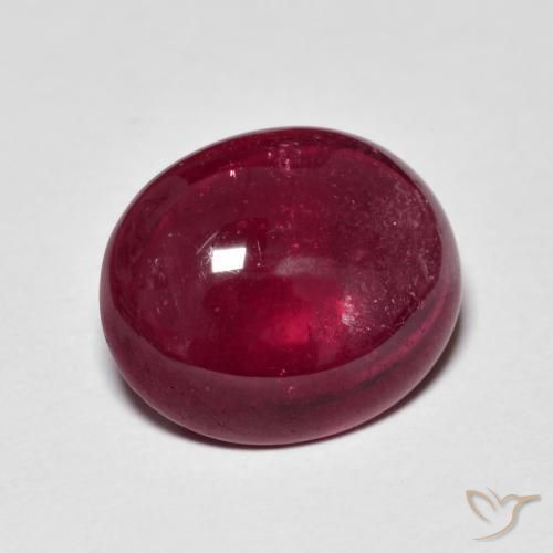 Rubí Rojo vino natural de 7.91 ct, Ovalada, Translúcido
