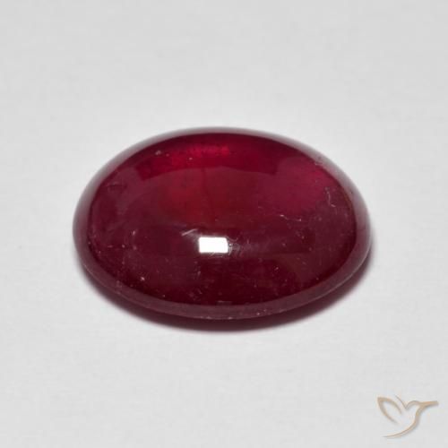 Rubí Rojo vino natural de 7.91 ct, Ovalada, Translúcido