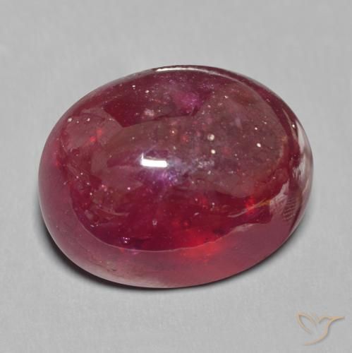 Rubí Rojo oscuro natural de 25.56 ct, Ovalada, Translúcido