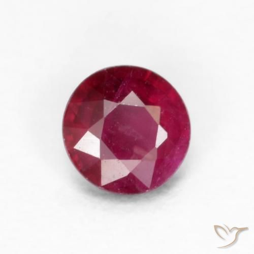 0.25ct Natural Rojo vino intenso Rubí, Redondo, VS