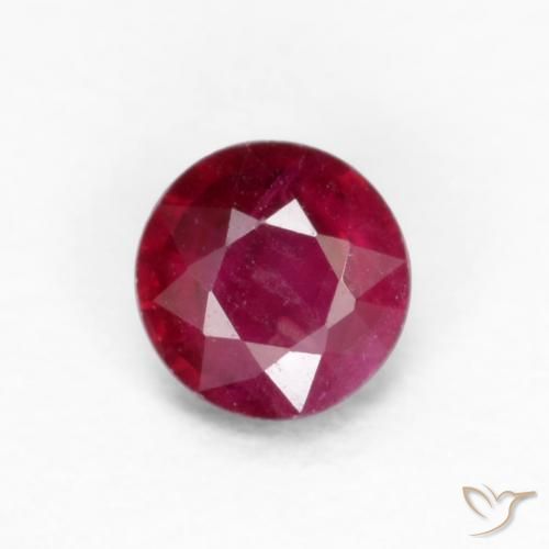 Rubí Rojo vino intenso natural de 0.25 ct, Redondo, VS