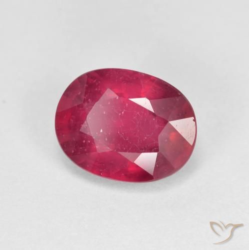 Rubí Rojo medio natural de 1.94 ct, Ovalada, VS