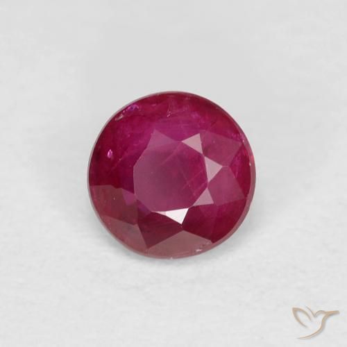 Rubí Rojo vino intenso natural de 0.29 ct, Redondo, VS