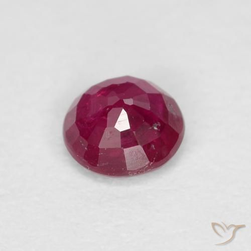 Rubí Rojo vino intenso natural de 0.29 ct, Redondo, VS