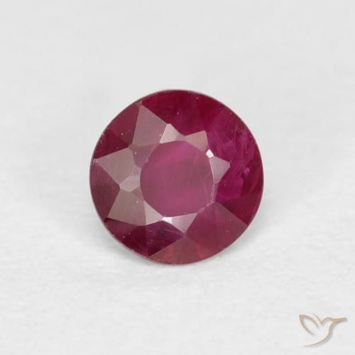 Rubí Rojo vino intenso natural de 0.22 ct, Redondo, VS