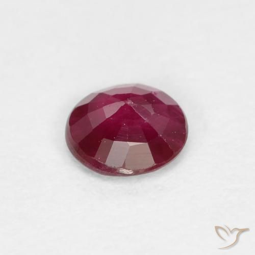 Rubí Rojo vino intenso natural de 0.22 ct, Redondo, VS
