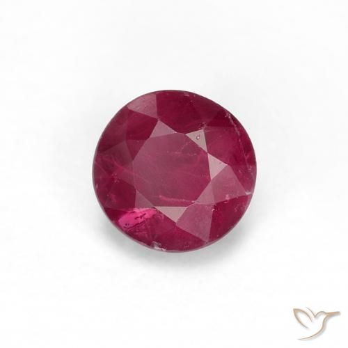 Rubí Rojo medio natural de 0.34 ct, Redondo, VS