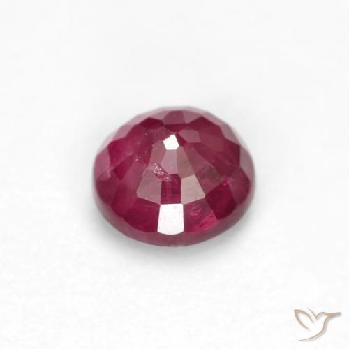 Rubí Rojo medio natural de 0.34 ct, Redondo, VS