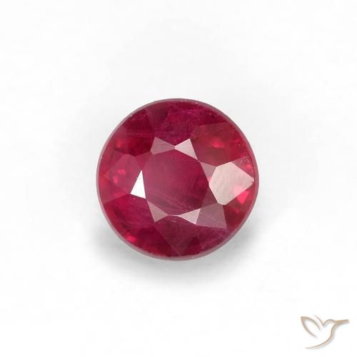 Rubí Rojo oscuro natural de 0.29 ct, Redondo, VS