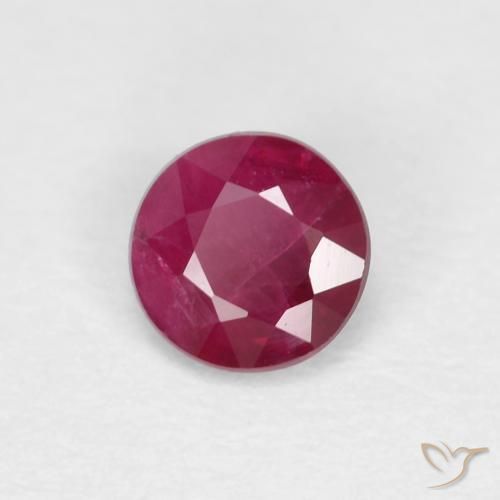 Rubí Rojo vino intenso natural de 0.28 ct, Redondo, VS-SI