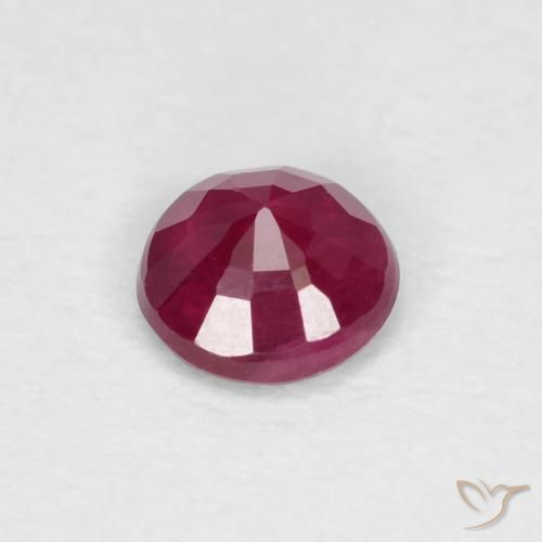 Rubí Rojo vino intenso natural de 0.28 ct, Redondo, VS-SI