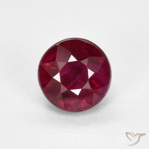 0.41ct Natural Rojo oscuro Rubí, Redondo, VS-SI