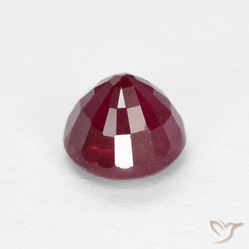 Rubí Rojo oscuro natural de 0.41 ct, Redondo, VS-SI