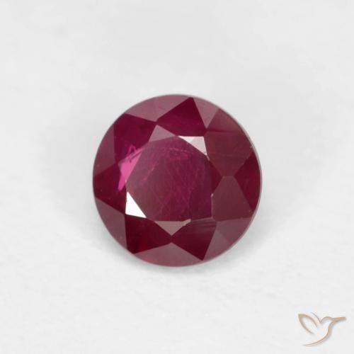 Rubí Rojo oscuro natural de 0.29 ct, Redondo, VS-SI