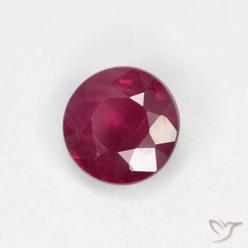Rubí Rojo oscuro natural de 0.29 ct, Redondo, VS-SI