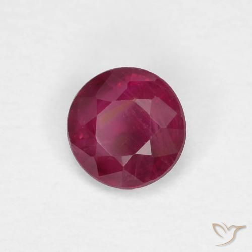 Rubí Rojo vino intenso natural de 0.26 ct, Redondo, VS-SI