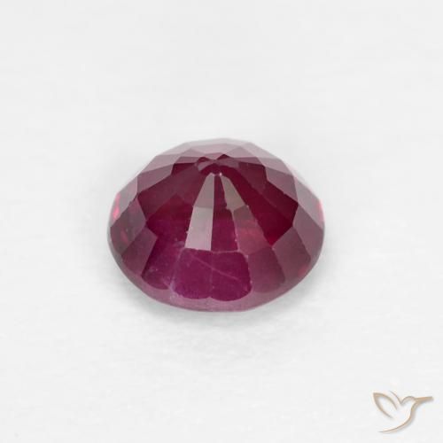 Rubí Rojo oscuro natural de 0.33 ct, Redondo, VS-SI