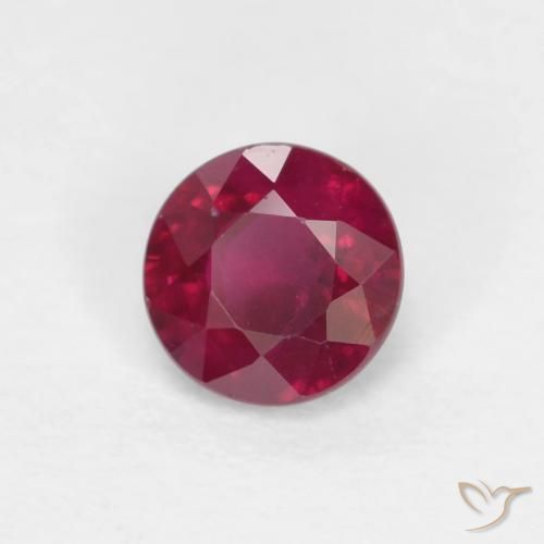 Rubí Rojo oscuro natural de 0.31 ct, Redondo, VS-SI