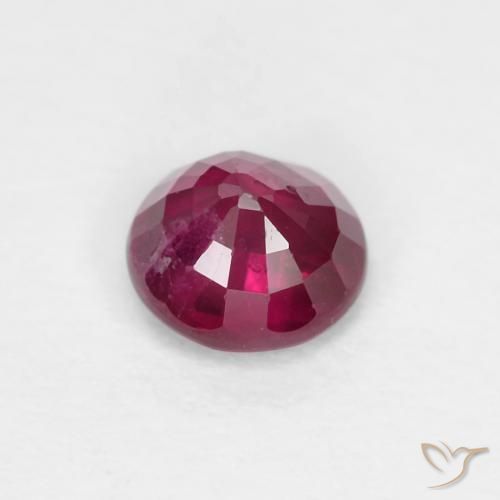 Rubí Rojo oscuro natural de 0.31 ct, Redondo, VS-SI