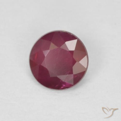 0.25ct Natural Rojo oscuro Rubí, Redondo, VS