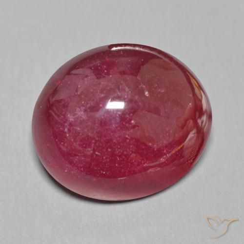 Rubí Rojo vino intenso natural de 19.48 ct, Ovalada, Translúcido