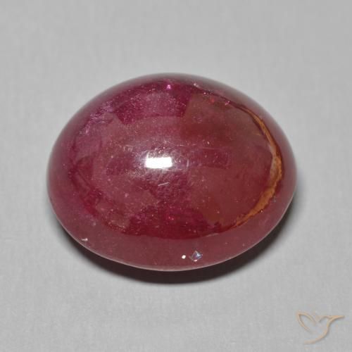 Rubí Rojo vino intenso natural de 19.48 ct, Ovalada, Translúcido