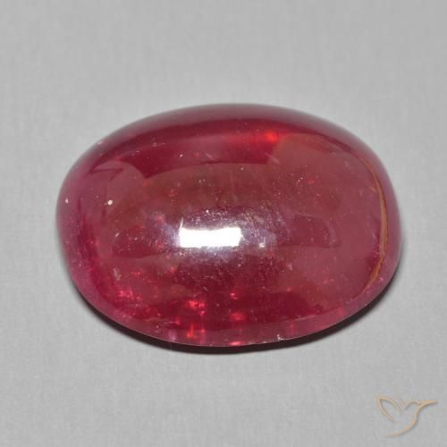 Rubí Rojo oscuro natural de 15.39 ct, Ovalada, Translúcido