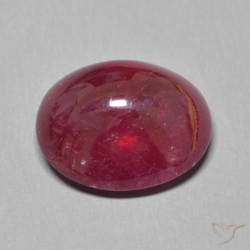 Rubí Rojo oscuro natural de 10.44 ct, Ovalada, Translúcido