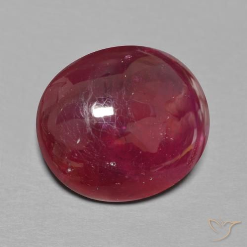 Rubí Rojo vino intenso natural de 16.63 ct, Ovalada, Translúcido