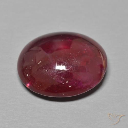 Rubí Rojo vino intenso natural de 16.63 ct, Ovalada, Translúcido