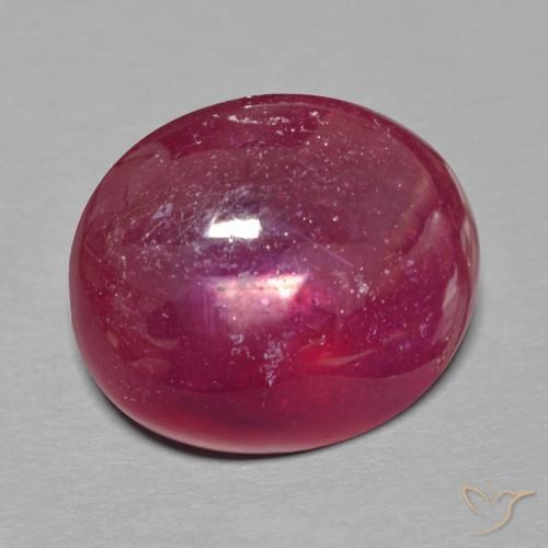 Rubí Rojo oscuro natural de 17.39 ct, Ovalada, Translúcido